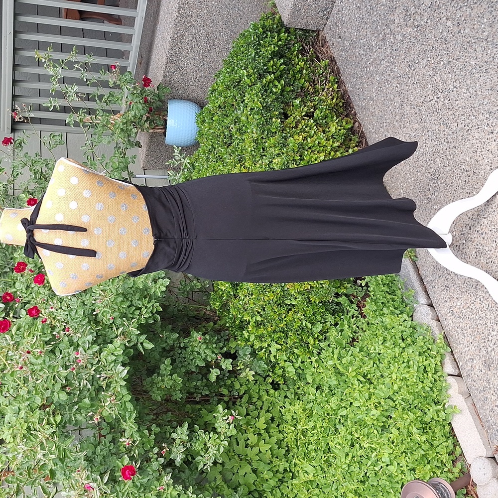 Vintage 90s Y2k Black Halter Dress with Asymmetrical Hem Plus Size 18W Whimsical - Picture 6 of 9